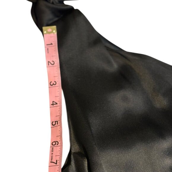 Stella McCartney Black One Shoulder Sleeveless Satin top Bow accent Size US 6 - Picture 10 of 16